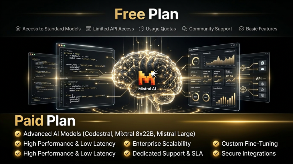 Mistral AI firefly geminiflash create a premium professional horizontal blog banner about mistral ai, a powerful ai 86966